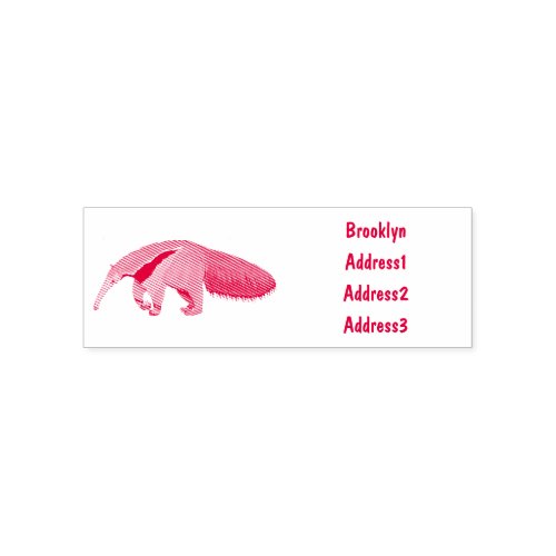 Anteater cartoon illustration self_inking stamp