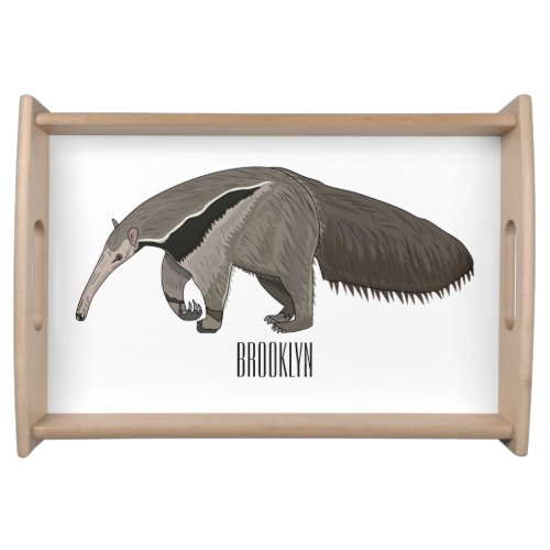 Anteater cartoon illustration  serving tray