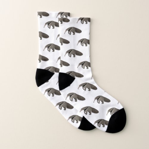 Anteater cartoon illustration  socks