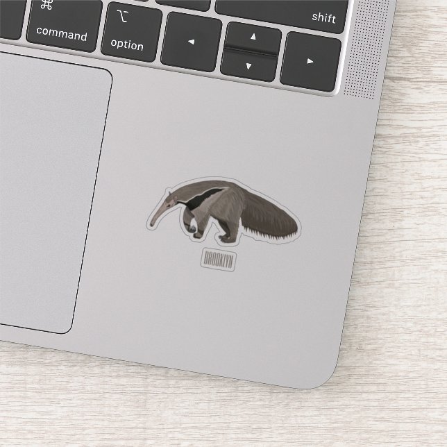 Anteater cartoon illustration sticker (Detail)