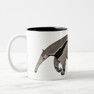 Anteater cartoon illustration Two-Tone coffee mug