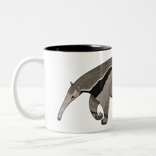 Anteater cartoon illustration  Two_Tone coffee mug