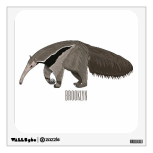 Anteater cartoon illustration  wall decal