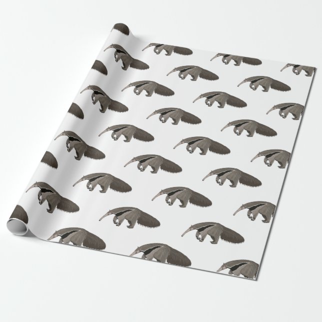 Anteater cartoon illustration  wrapping paper (Unrolled)