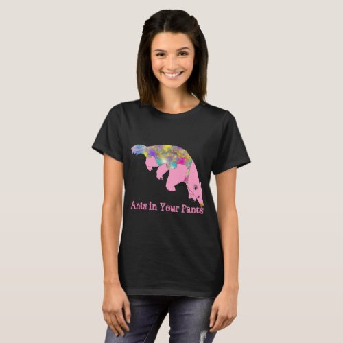 Anteater Funky Psychedelic Pink Funny Slogan T_Shirt