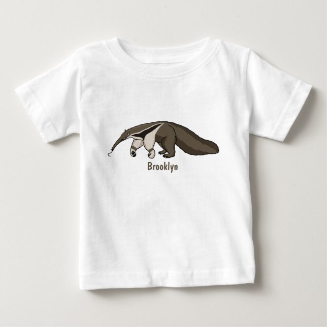 Anteater happy cartoon illustration baby T-Shirt (Front)