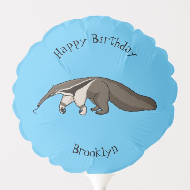Anteater happy cartoon illustration balloon (Front)