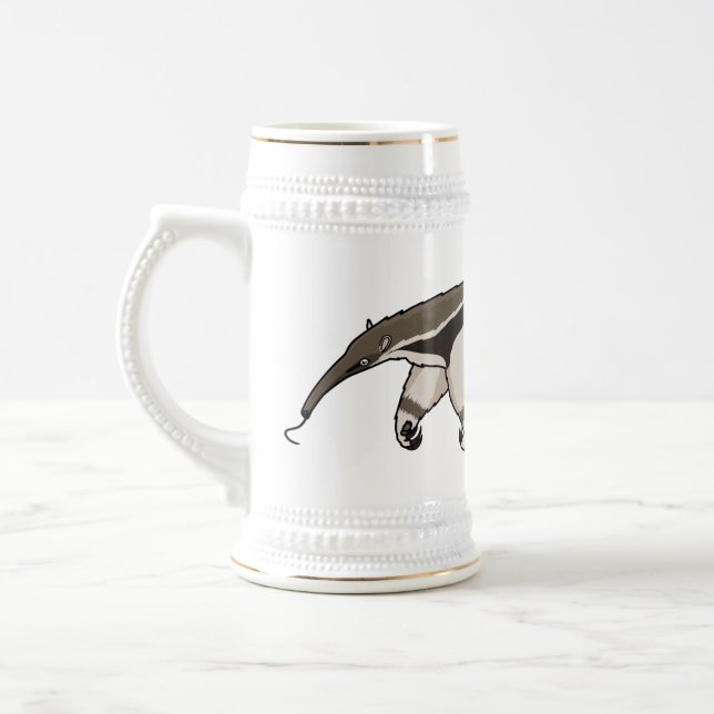 Anteater happy cartoon illustration beer stein (Left)