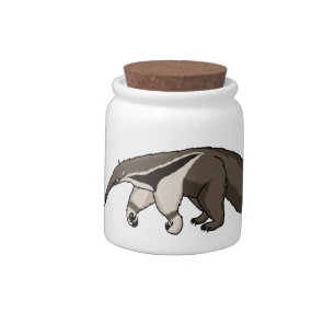 Anteater happy cartoon illustration candy jar