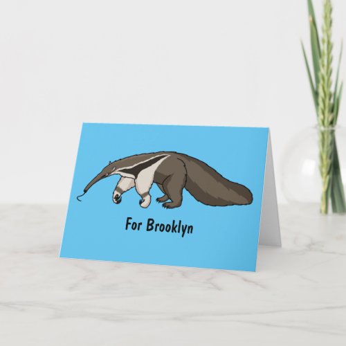 Anteater happy cartoon illustration card