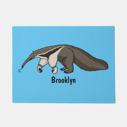 Anteater happy cartoon illustration doormat