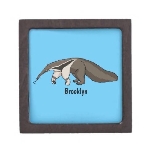 Anteater happy cartoon illustration gift box