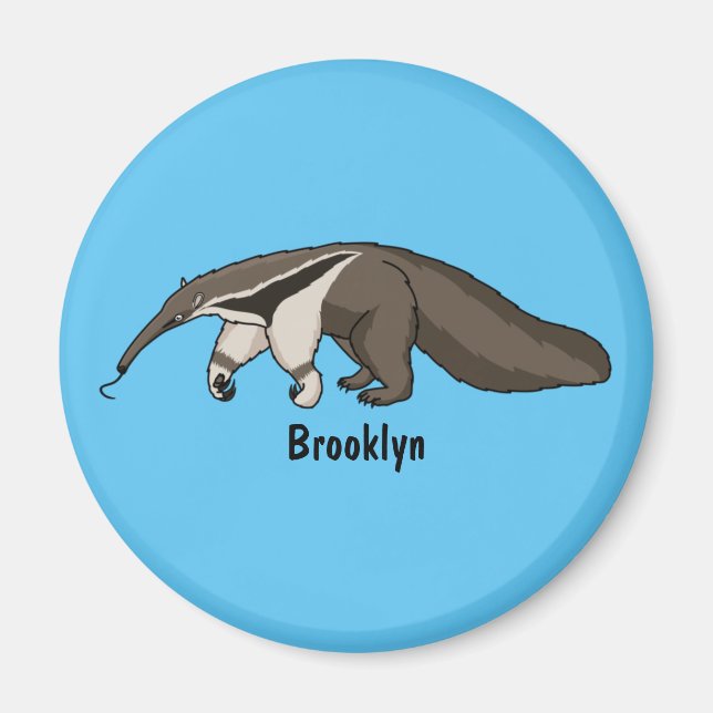 Anteater happy cartoon illustration  magnet (Front)