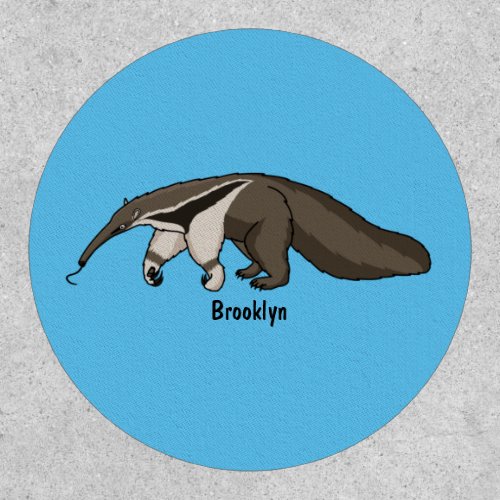 Anteater happy cartoon illustration patch