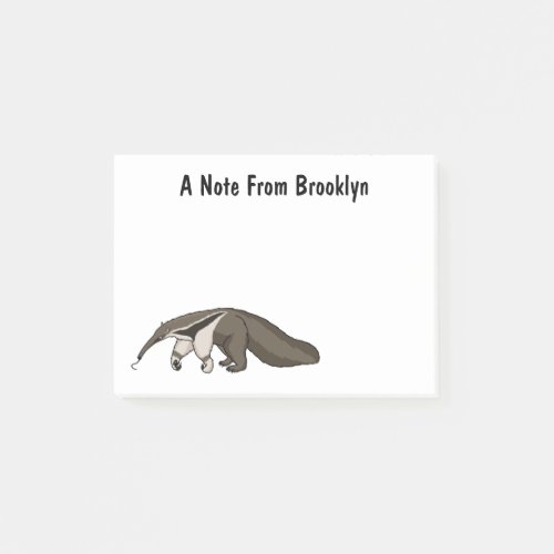 Anteater happy cartoon illustration post_it notes