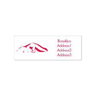 Anteater happy cartoon illustration self-inking stamp