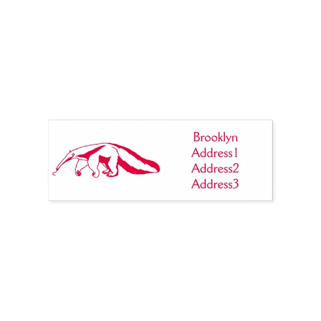 Anteater happy cartoon illustration  self-inking stamp (Design)