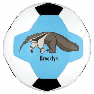 Anteater happy cartoon illustration soccer ball