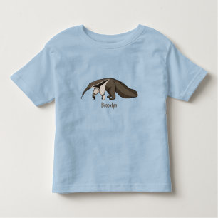 Anteater happy cartoon illustration toddler t-shirt
