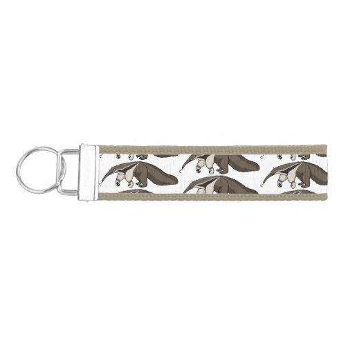 Anteater happy cartoon illustration wrist keychain