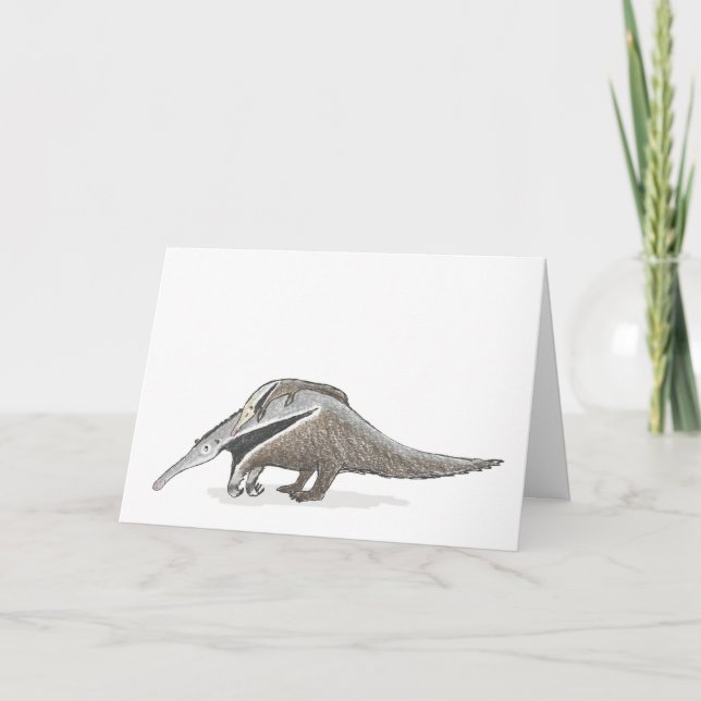 Anteater mother and baby Mother's Day card (Front)
