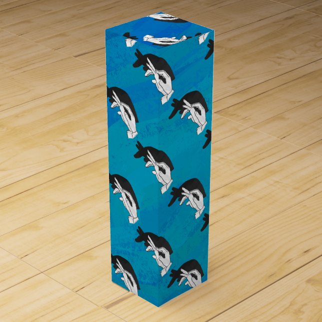 Anteater on Blue Wine Gift Box (Front)