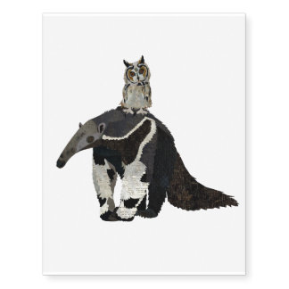 ANTEATER & OWL TEMPORARY TATTOOS