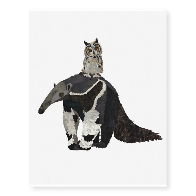 ANTEATER & OWL TEMPORARY TATTOOS (Front)