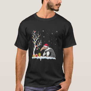 Anteater Santa Hat Festive Tree Light Christmas Pa T-Shirt