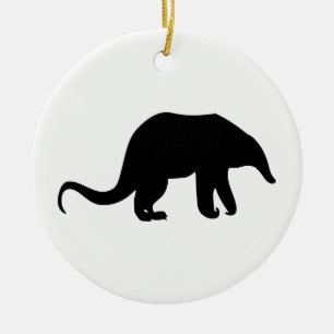 Anteater Silhouette Ceramic Ornament