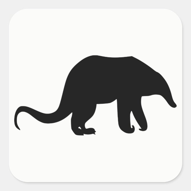 Anteater Silhouette Square Sticker (Front)
