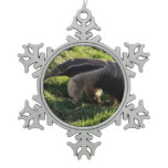 Anteater Snowflake Pewter Christmas Ornament