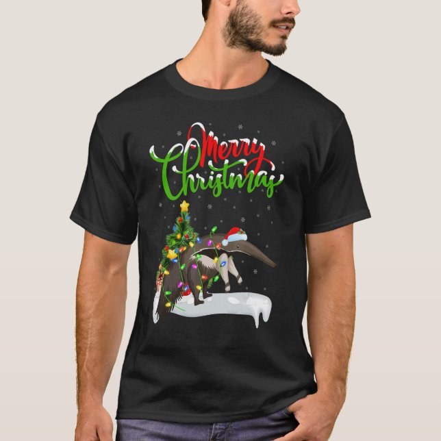 Anteater   Xmas Decorations Santa Anteater Christm T-Shirt (Front)