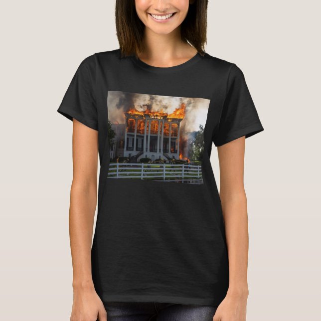 Antebellum Mansion | Fire erupts Nottoway Resort T-Shirt (Front)