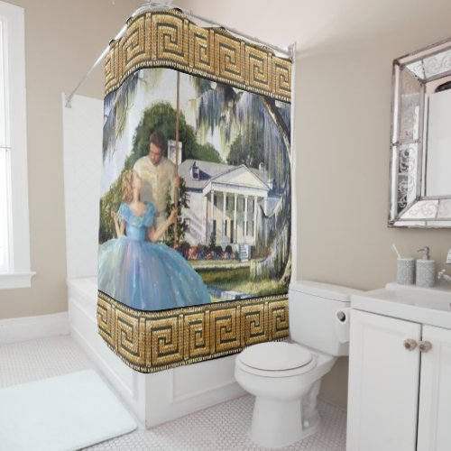 Antebellum Southern Plantation Old Dixie  Shower Curtain