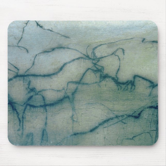 Antelope and bison, Perigordian (cave painting) Mouse Pad (Front)