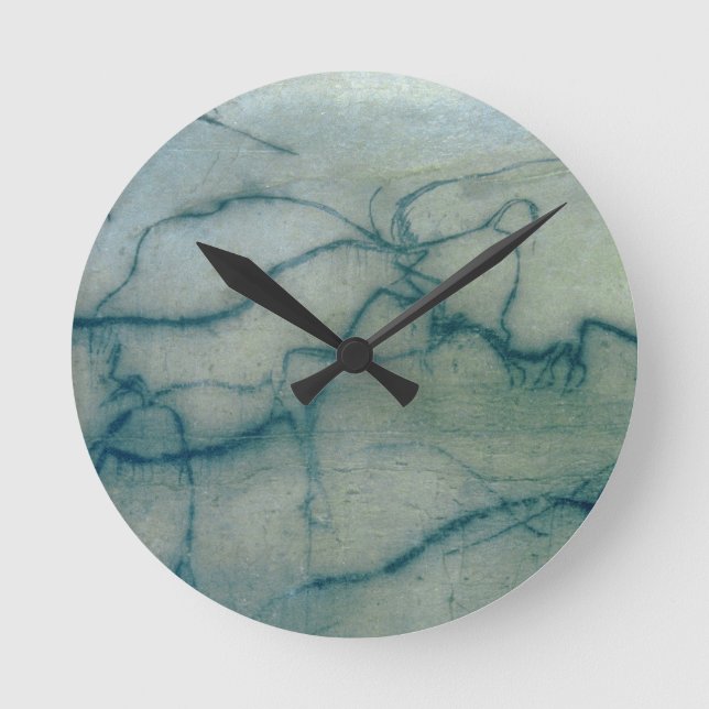 Antelope and bison, Perigordian (cave painting) Round Clock (Front)