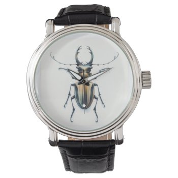 Antelope Beetle Watercolor Aref290 - Watercolor Watch by JohnPintow at Zazzle