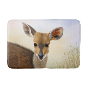 Antelope Bushbuck Young African Deer Drawing Bath Mat