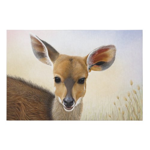 Antelope Bushbuck Young African Deer Drawing Faux Canvas Print