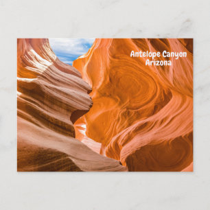 Antelope Canyon Arizona Blue Sky View Postcard