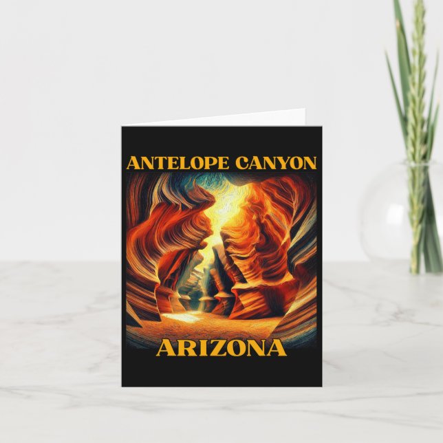 Antelope Canyon Arizona Hiking Camping  Card (Front)
