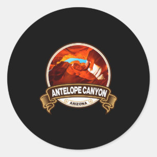 Antelope Canyon Arizona Landmark Badge Vintage Classic Round Sticker