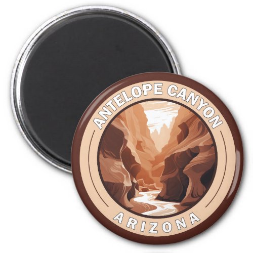Antelope Canyon Arizona Retro Badge Magnet