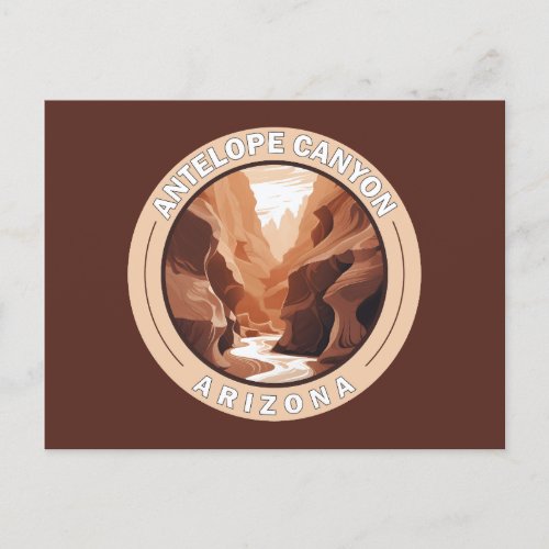 Antelope Canyon Arizona Retro Badge Postcard