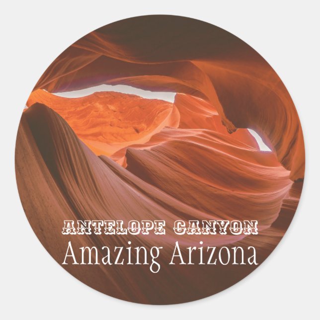 Antelope Canyon Arizona | Sandstone Desert Valley Classic Round Sticker (Front)