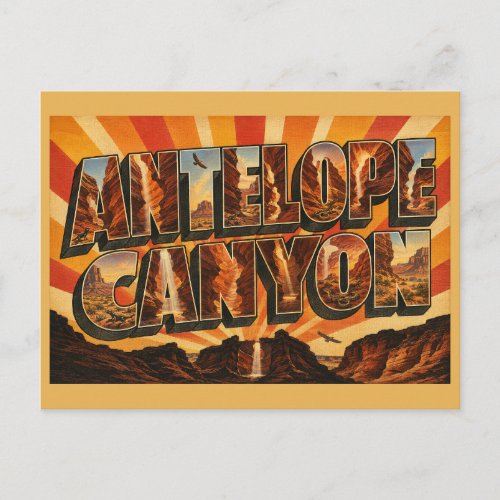 Antelope Canyon Arizona Sandstone Slot Art Postcard