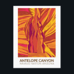Antelope Canyon Arizona Travel Art Vintage Postcard<br><div class="desc">Antelope Canyon vector art design. Navajo Upper Antelope Canyon is a slot canyon in the American Southwest.</div>