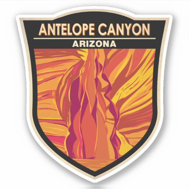 Antelope Canyon Arizona Travel Art Vintage Sticker (Front)