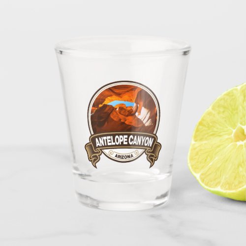 Antelope Canyon Arizona Travel Badge Shot Glass